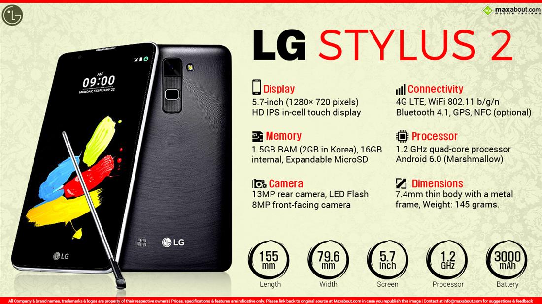 LG Stylus 2 Infographic