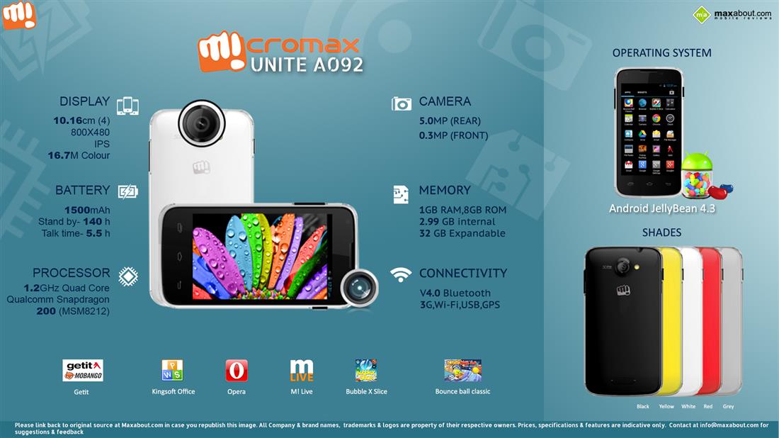 Micromax Canvas Entice A105