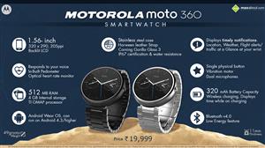 Motorola Moto 360 Smartwatch (Stainless Steel) infographic