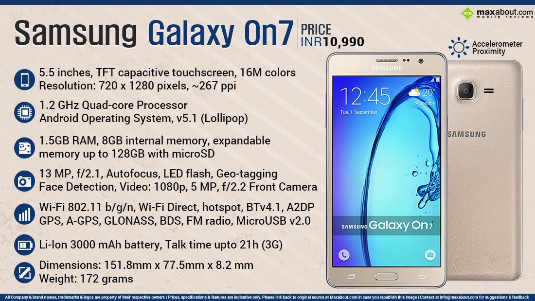 Samsung Galaxy On7 Infographic