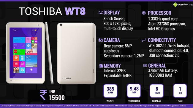 Toshiba WT8 Windows Tablet