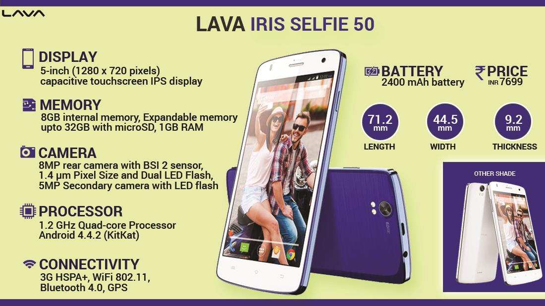 Lava Iris Selfie 50