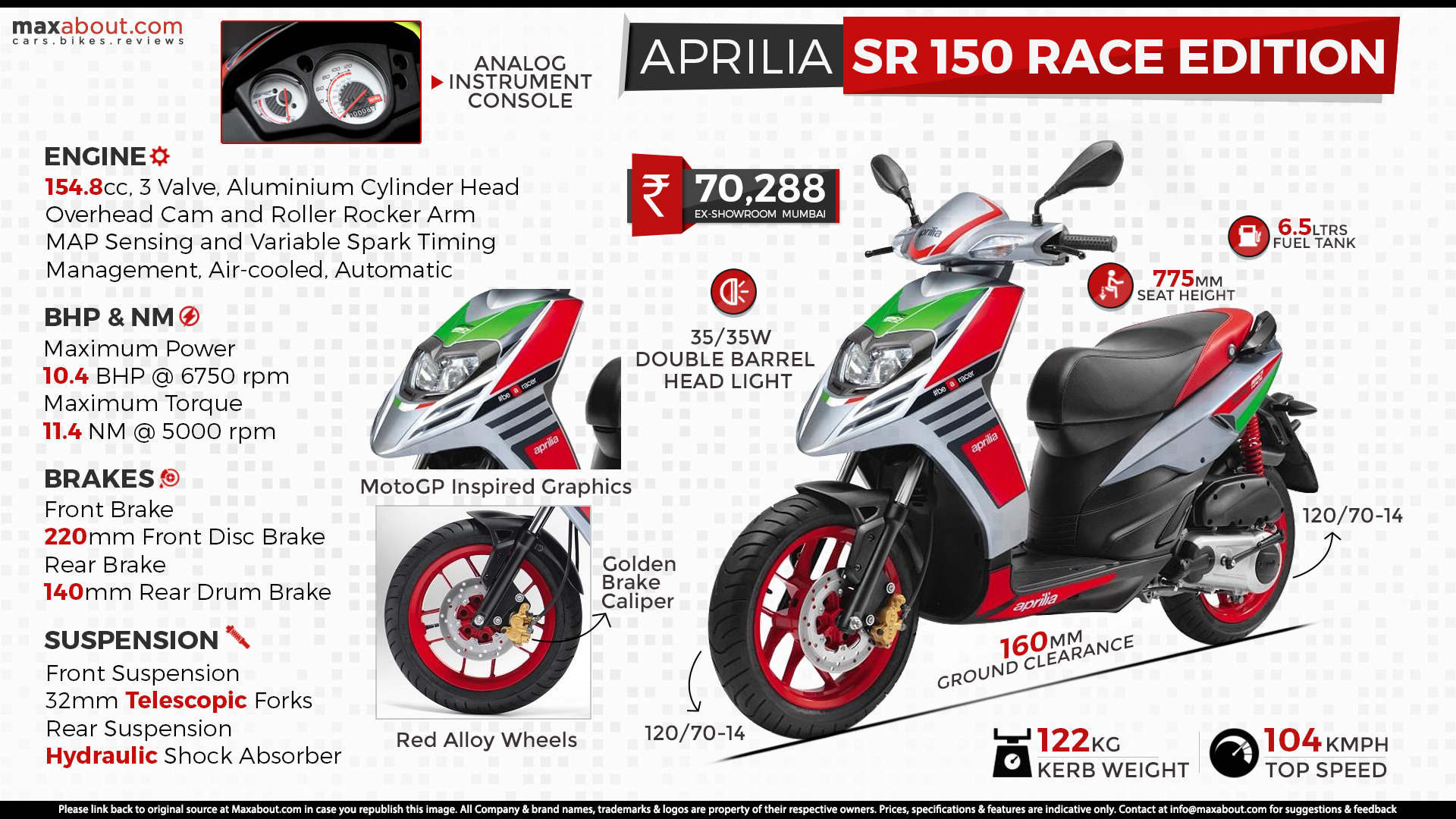 LEAKED Aprilia SR 150 Brochure Image Team BHP 60 OFF