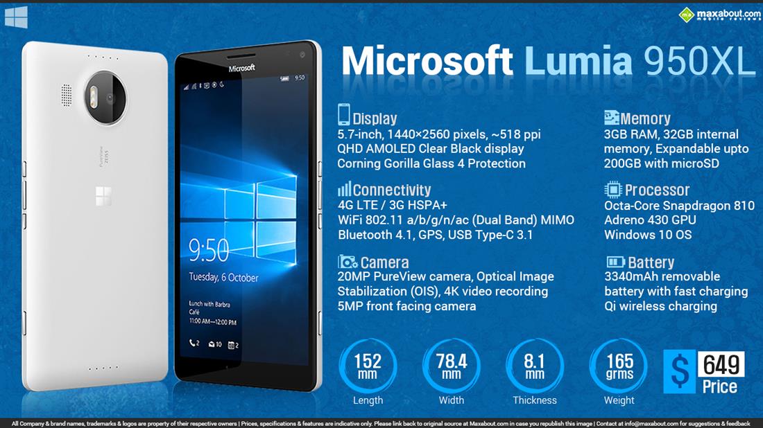 nokia microsoft lumia 950 xl