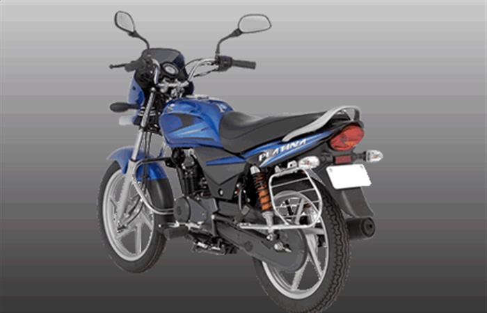 Bajaj Platina Rear 3 Quarter Blue