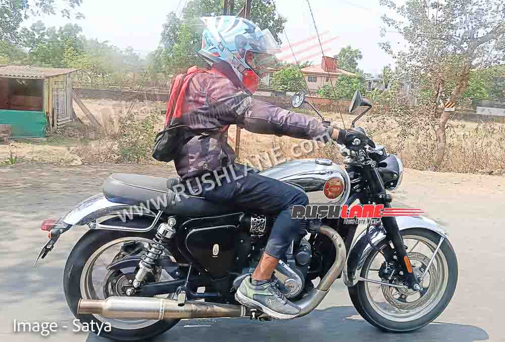 650cc BSA Motorcycle Spotted Testing in India; To Rival RE 650 Twins - left