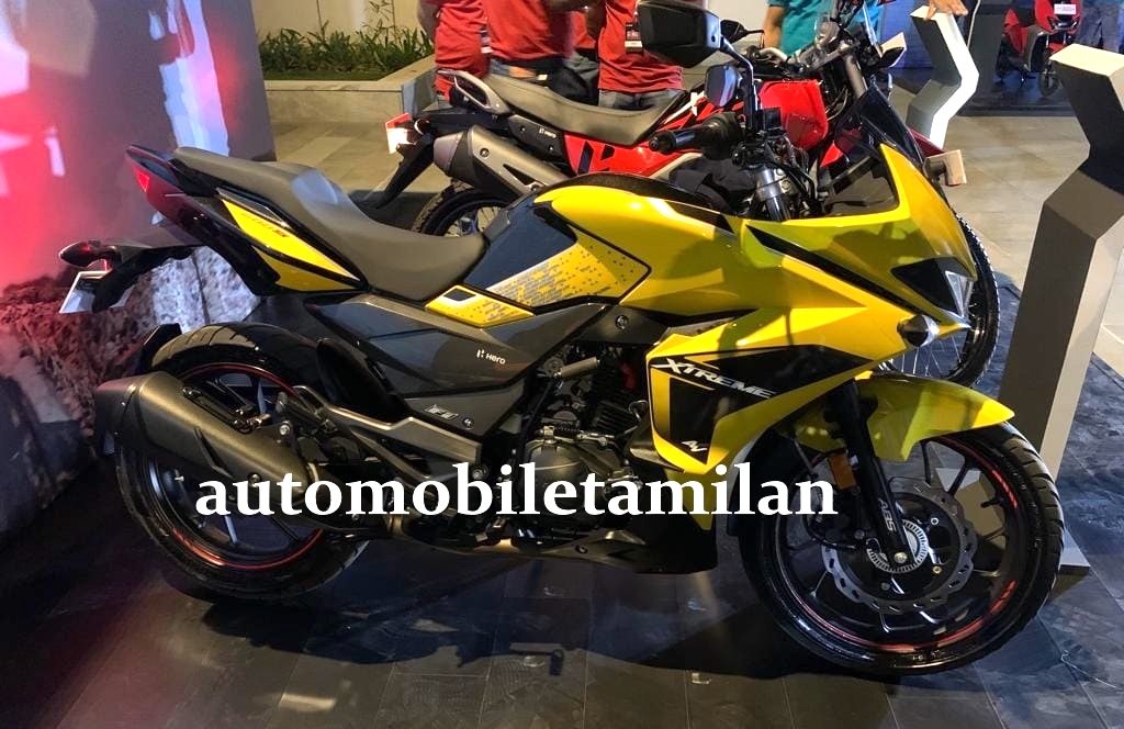 Yellow Hero Sports Bike Spotted Ahead of Official Launch in India - foreground