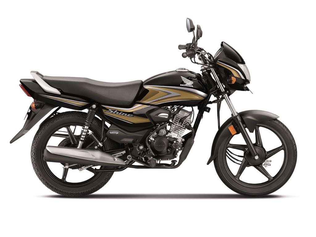 Honda Shine 100 Black with Gold Stripes - Honda's Most Affordable Motorcycle Launched in India at Rs 64,900 Honda Shine 100 Black with Gold Stripes