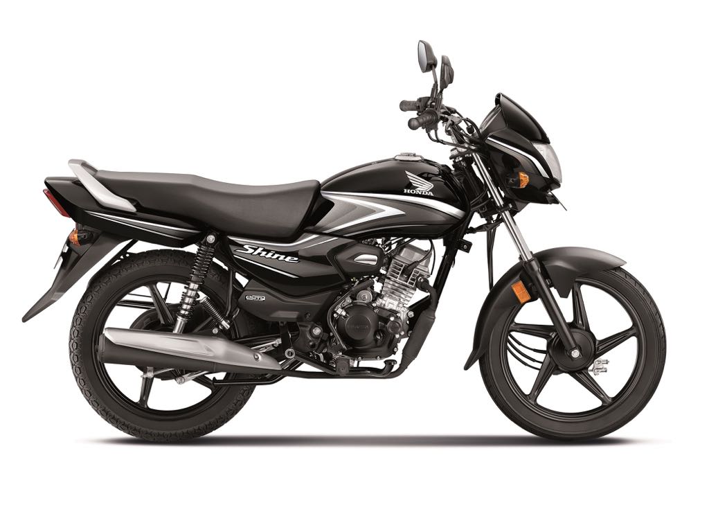 Honda Shine 100 Black with Grey Stripes - Honda's Most Affordable Motorcycle Launched in India at Rs 64,900 Honda Shine 100 Black with Grey Stripes