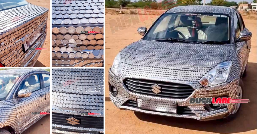 Maruti Suzuki DZire Owner Covers His Car With One Rupee Coins!