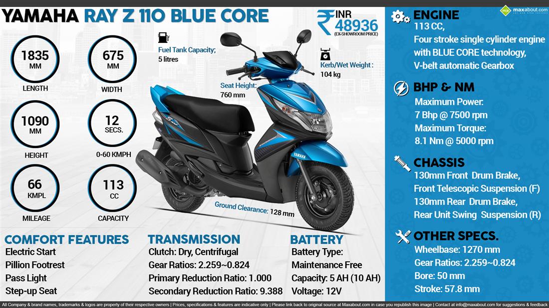 yamaha ray z scooty battery price