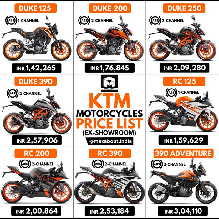 Ktm all bike list on sale