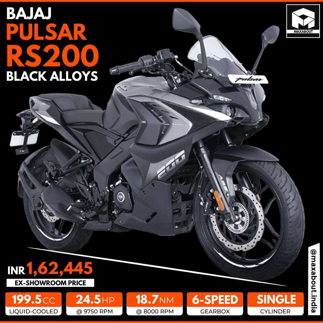 Grey Bajaj Pulsar RS200 with Black Alloys Relaunched in India!