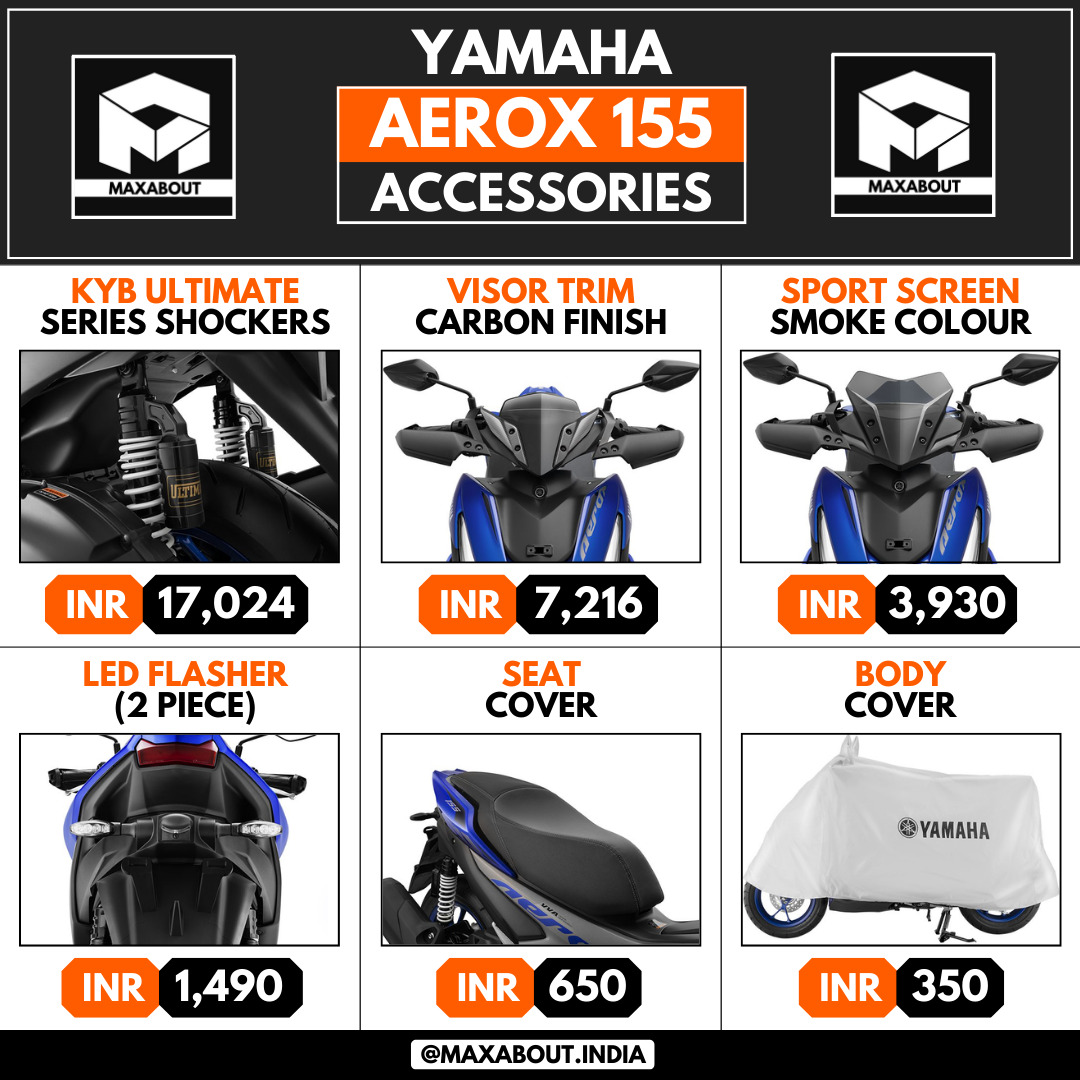 fordampning Professor log Yamaha Aerox 155 Accessories Price List (June 2022)