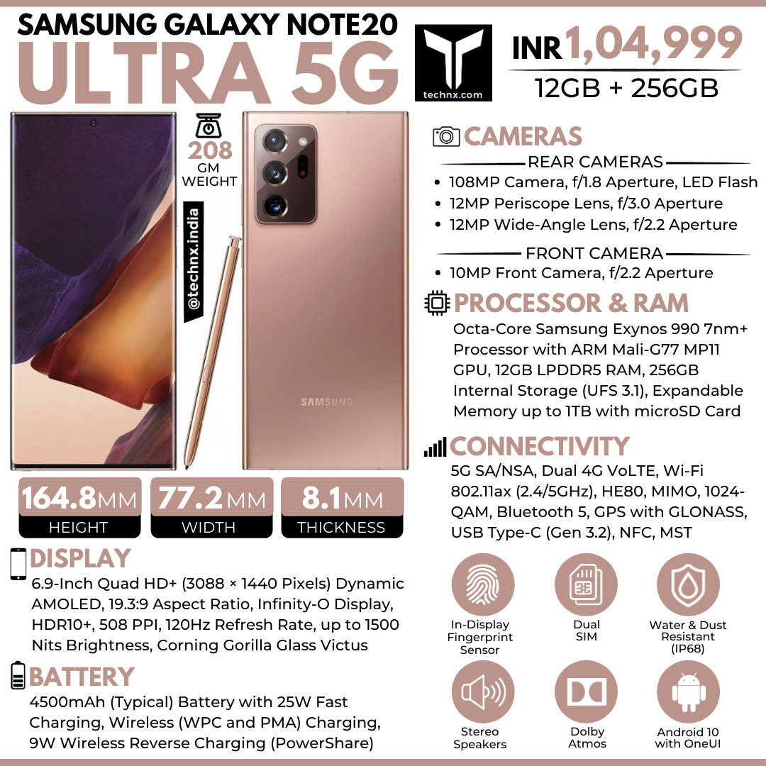 Samsung Galaxy Note 20 Ultra specs - PhoneArena