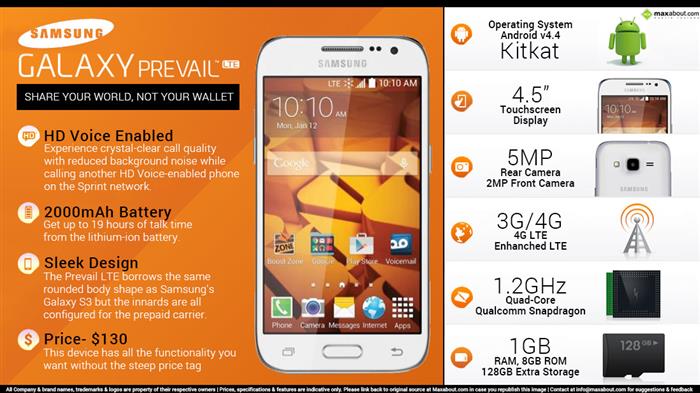 Samsung galaxy cheap prevail lte