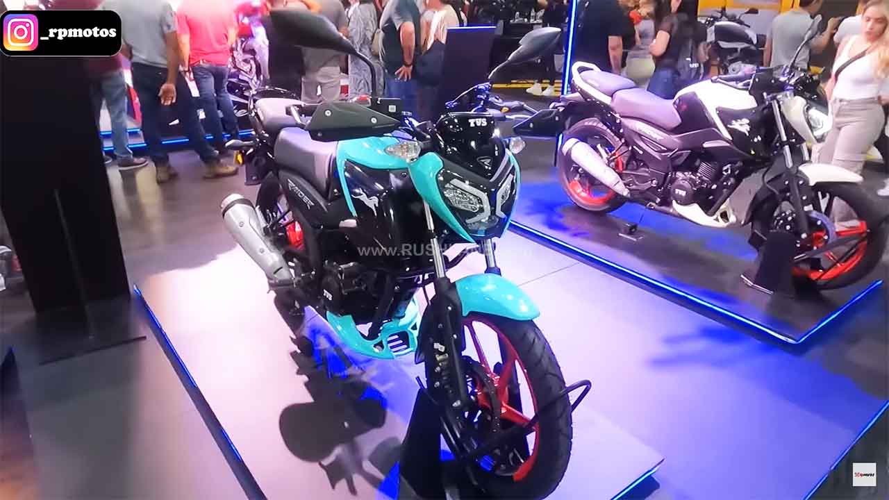 Miami Blue TVS Apache, Raider, and Ntorq Makes Official Debut - closeup