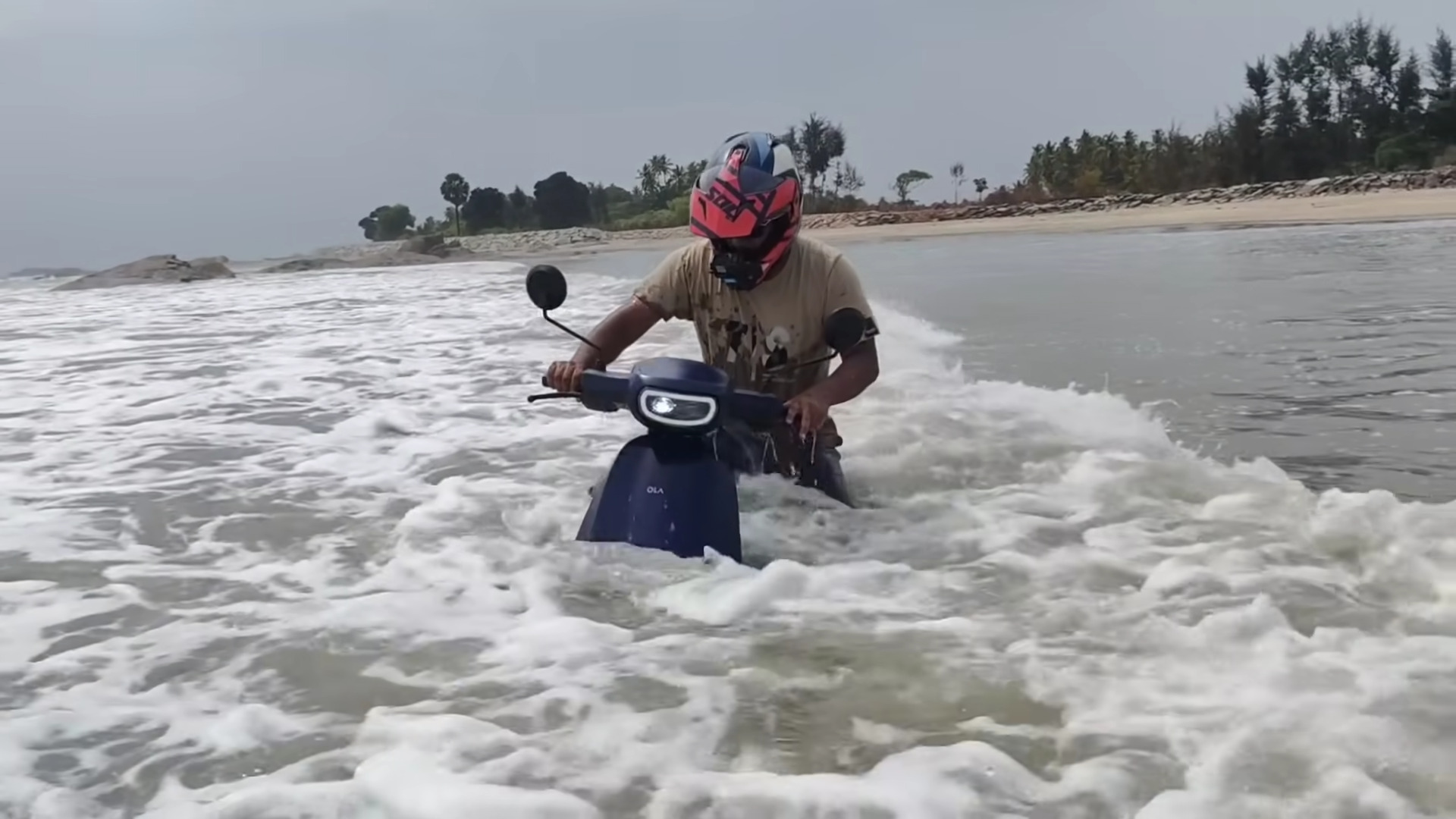 Ola Electric Scooter vs Sea Salt Water - Live Photos and Details - picture