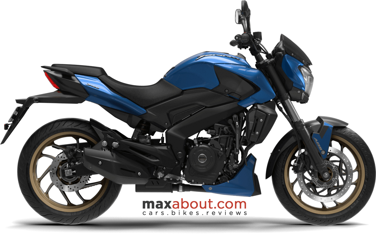 Blue Bajaj Dominar 400 Side View