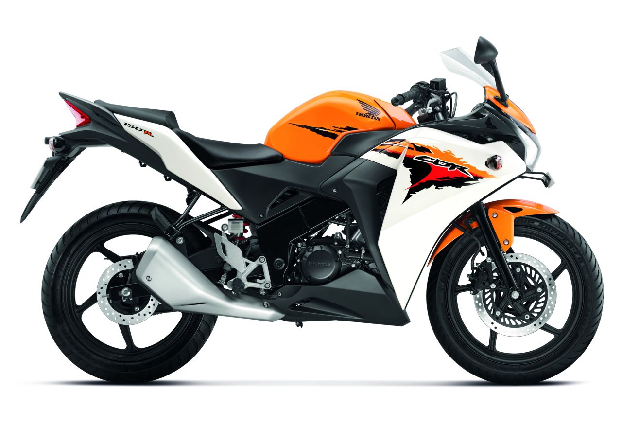 Honda CBR150R Side View 'Orange/White'