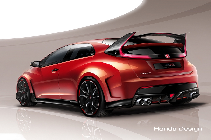 Official Sketch of Honda Civic TypeR Concept