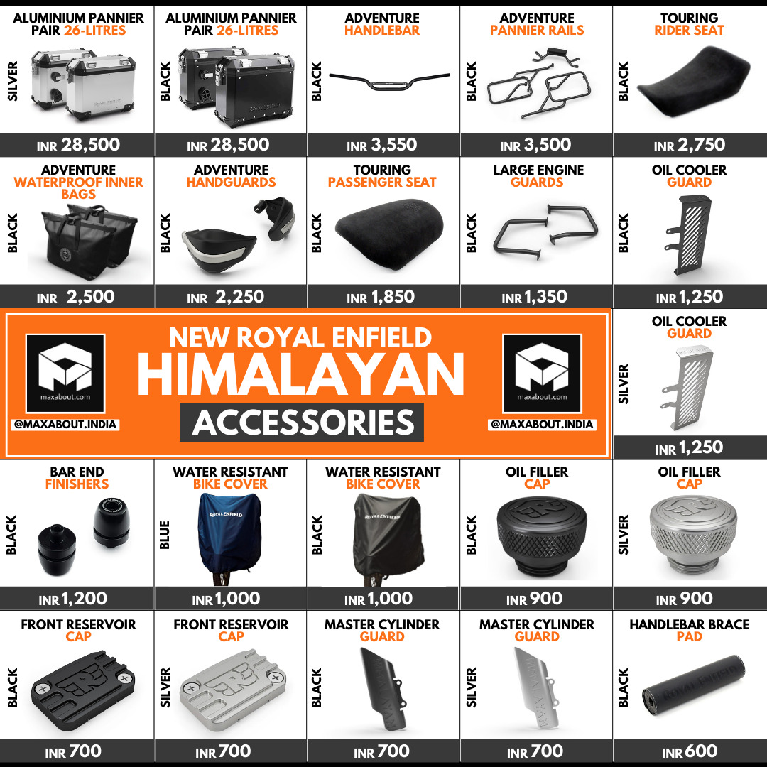 New Royal Enfield Himalayan Accessories Official Price List
