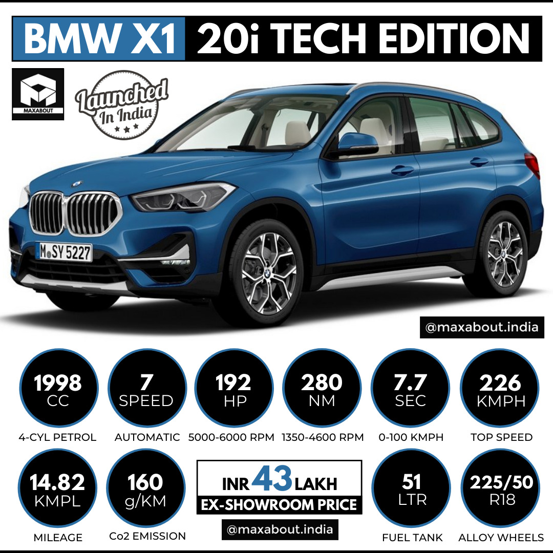 BMW X1 20i Tech Edition Launched in India