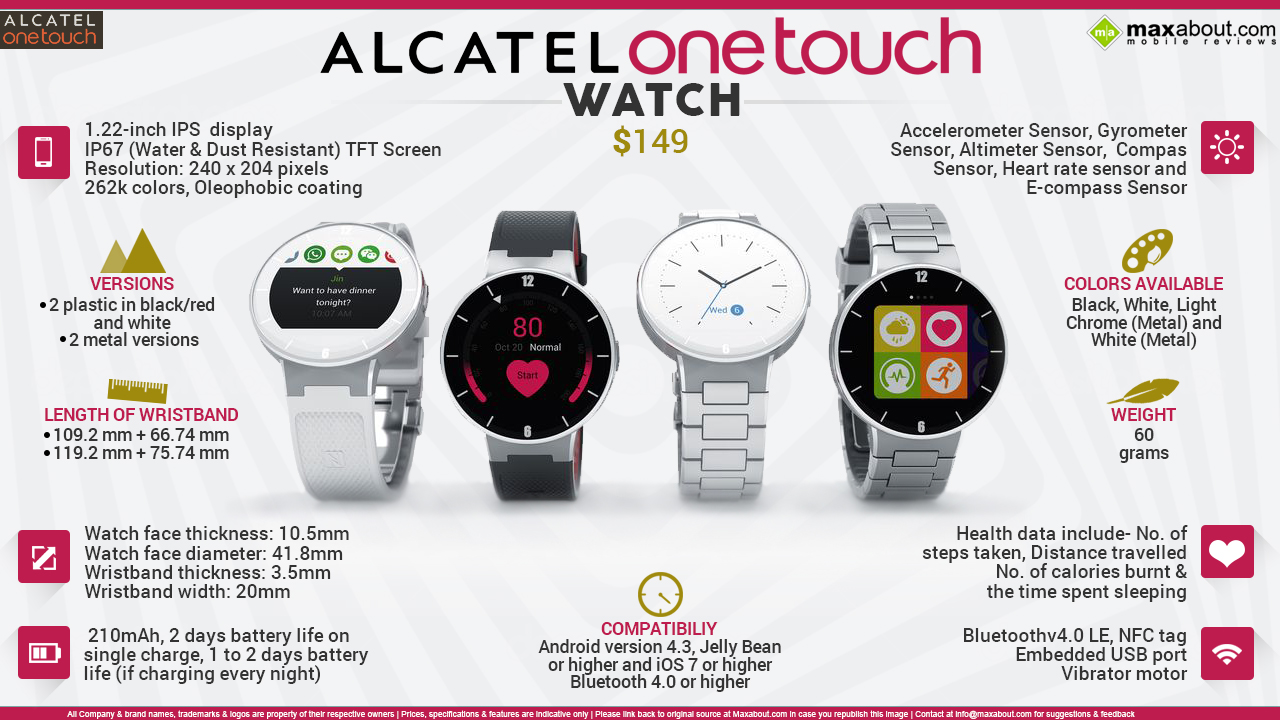 alcatel one touch watch replacement band