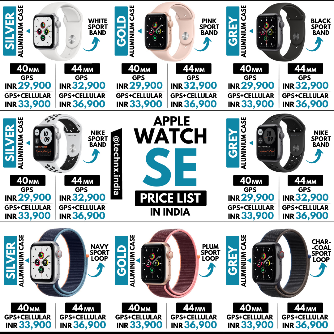 Apple Watch SE Price List in India